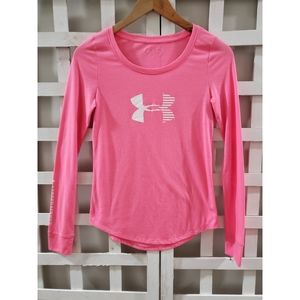 Under Armour Long Sleeve Shirt, Bright Pink, XS/S